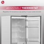 ⁦Hoover 390L Bottom Mount Refrigerator with LED Display. No Frost. Electronic Control. Adjustable Thermostat. 3 Glass Shelves. 2 Crispers. 3 Freezer Shelves. 1 Year Warranty- Inox- HBR-H390-S⁩ - الصورة ⁦3⁩