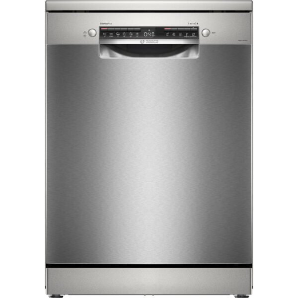 Bosch Series 4 Free-Standing Dishwasher 60 cm 14 place settings Home Connect Remote Monitoring and Control1 Year Manufacturing Warranty SMS4ECI26M Brushed steel anti-fingerprint