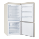 Hoover 300L Bottom Mount Retro Style Refrigerator.Total No Frost Design.Humidity Control. Electronic Control & LED Light. Silver Strip & Ice Twister.1 Year Warranty. Cream - HBR-M300-RC - الصورة 2