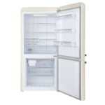 Hoover 300L Bottom Mount Retro Style Refrigerator.Total No Frost Design.Humidity Control. Electronic Control & LED Light. Silver Strip & Ice Twister.1 Year Warranty. Cream - HBR-M300-RC - الصورة 3