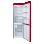 Hoover 300L Bottom Mount Retro Style Refrigerator. Total No Frost Design. Metal Texture Handle. Electronic Control & LED Light. Silver Strip & Ice Twister. 1 Year Warranty.Red - HBR-M300-RR - الصورة 2