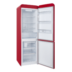 Hoover 300L Bottom Mount Retro Style Refrigerator. Total No Frost Design. Metal Texture Handle. Electronic Control & LED Light. Silver Strip & Ice Twister. 1 Year Warranty.Red - HBR-M300-RR - الصورة 4