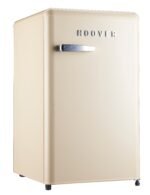 Hoover-HSD-K123RW123L Retro Style Single Door Refrigerator. Compact Free Standing Fridge with Freezer. Tempered Glass Shelves. Adjustable Thermostat. Eco-Friendly. 1 Year Warranty. Cream - الصورة 2