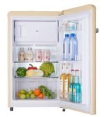 Hoover-HSD-K123RW123L Retro Style Single Door Refrigerator. Compact Free Standing Fridge with Freezer. Tempered Glass Shelves. Adjustable Thermostat. Eco-Friendly. 1 Year Warranty. Cream - الصورة 4