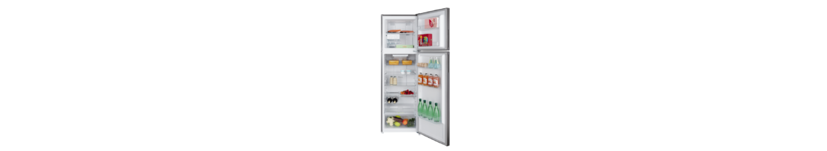 ⁦Hoover 326L No Frost Refrigerator. Dual Inverter Compressor. Reversible Door. Glass Shelves 1 Year Manufacturer & 10-Year Warranty on Inverter Compressor 50/60 Hz Inox Finish - HTR-M326-S⁩ - الصورة ⁦5⁩