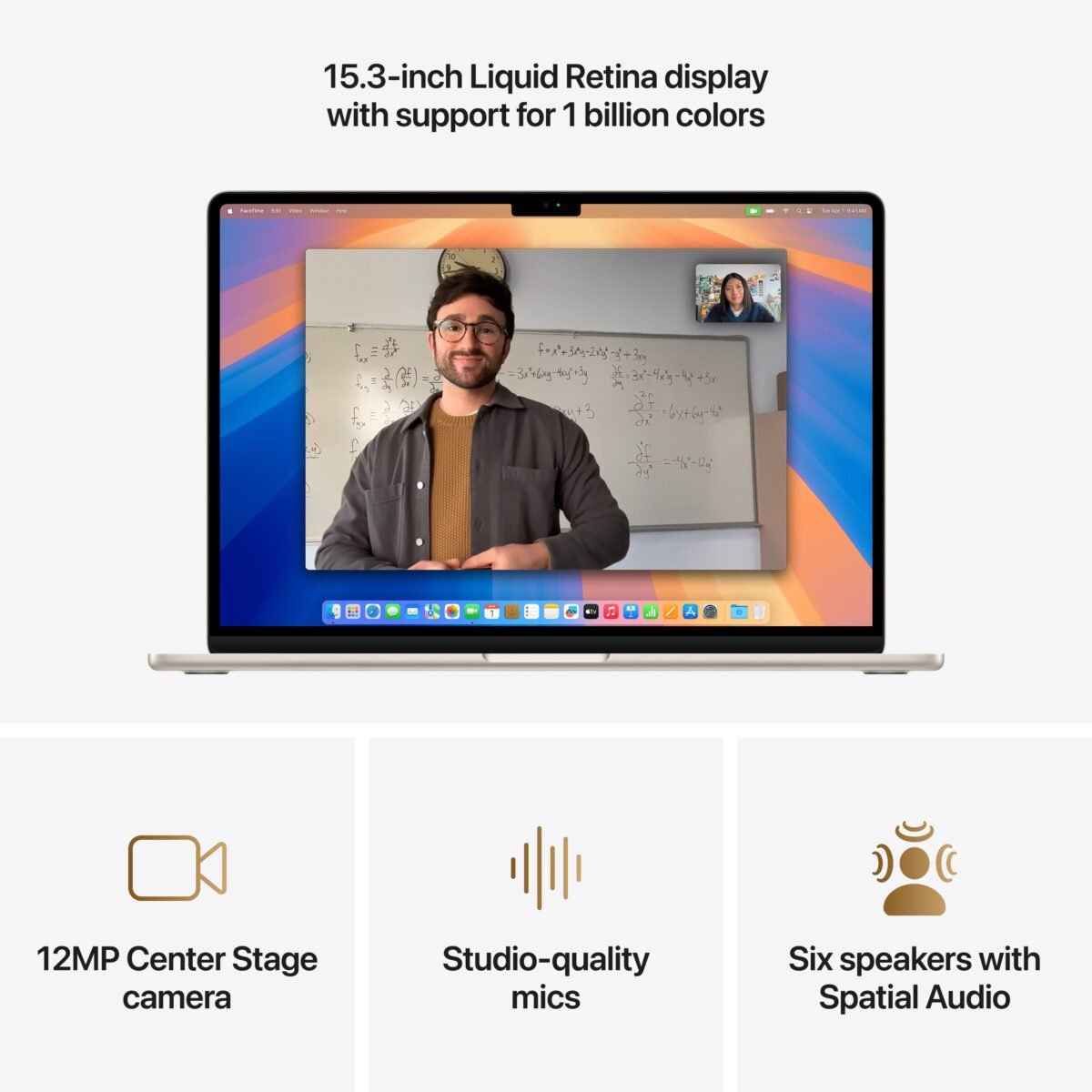 ⁦15-inch MacBook Air: Apple M4 chip with 10-core CPU and 10-core GPU. 16GB. 256GB SSD - Starlight⁩ - الصورة ⁦5⁩