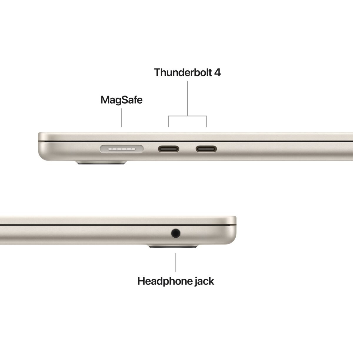 ⁦15-inch MacBook Air: Apple M4 chip with 10-core CPU and 10-core GPU. 16GB. 256GB SSD - Starlight⁩ - الصورة ⁦7⁩
