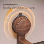 ⁦Suction Cup Walnut Towel Rack Antique Style No-Punch Wall Hanging Bathroom Towel Round Ring Bathroom Bath Towel Hanging Shelf (PACK OF 5)⁩ - الصورة ⁦3⁩