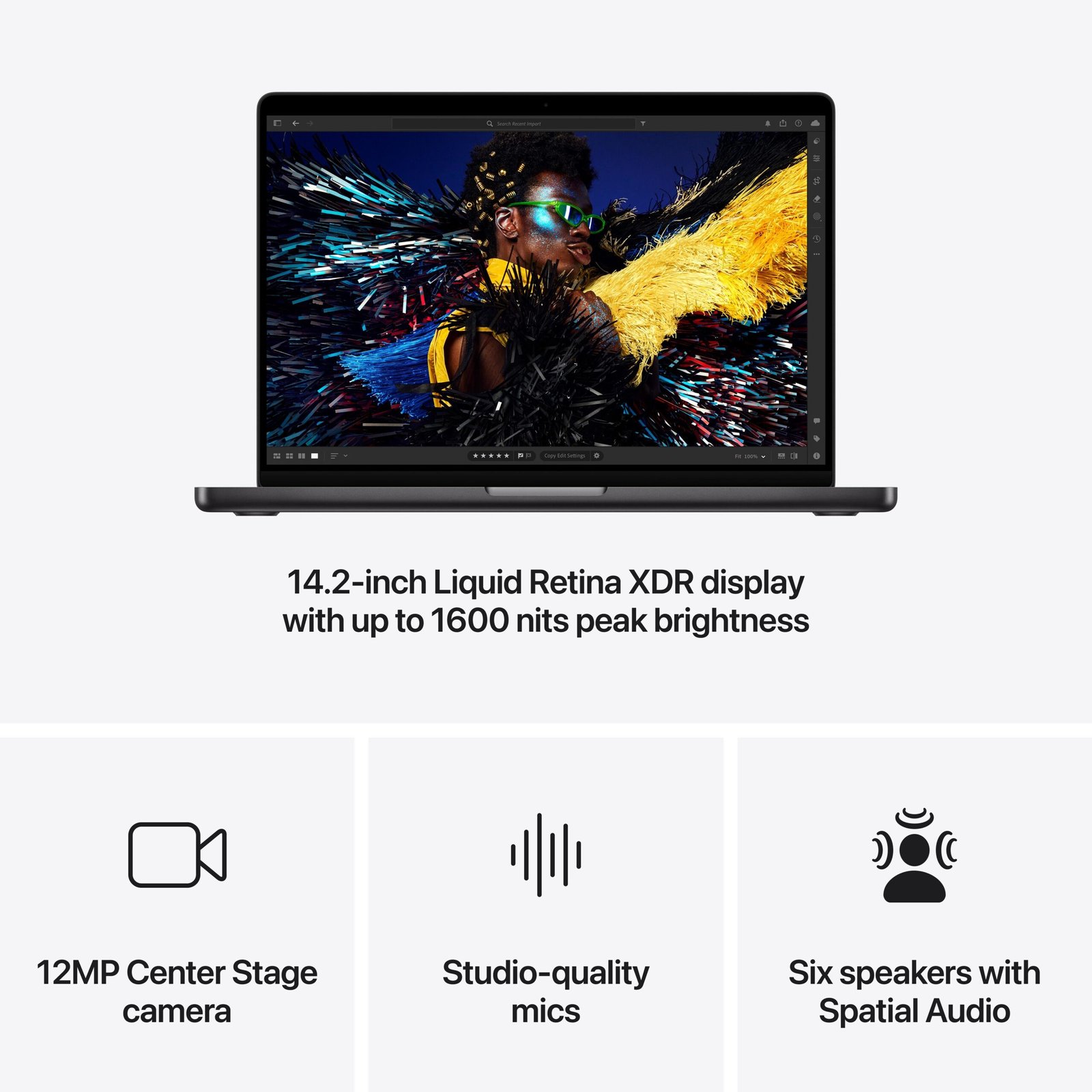 ⁦14-inch MacBook Pro: Apple M4 Max chip with 14‑core CPU and 32‑core GPU. 1TB SSD - Space Black⁩ - الصورة ⁦6⁩