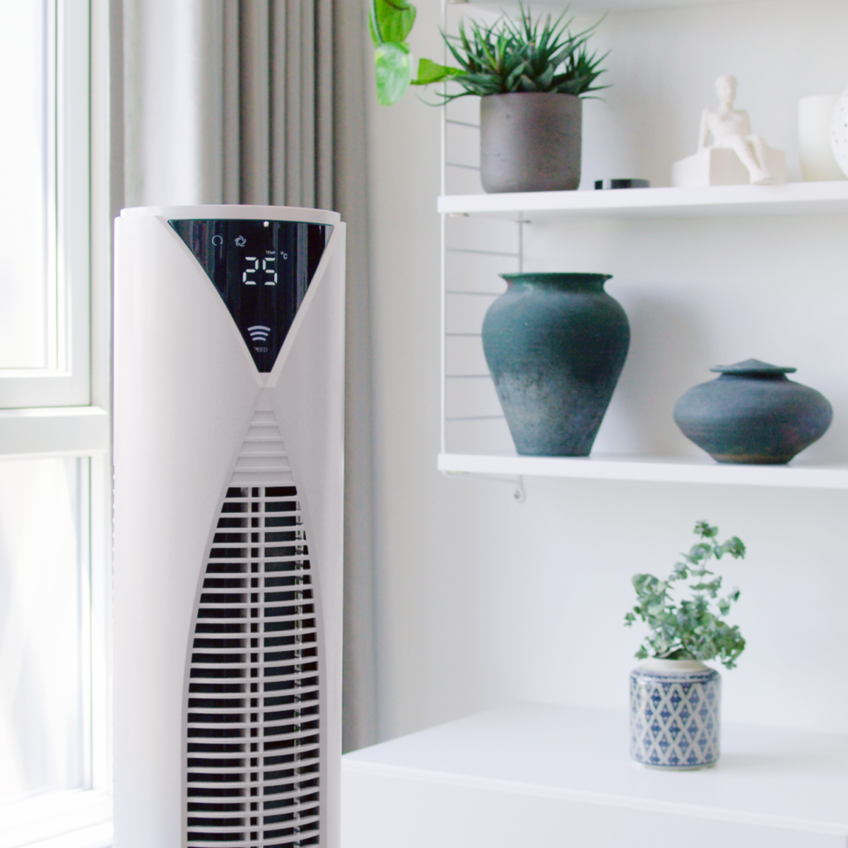 ⁦46 Oscillating Tower Fan - White⁩ - الصورة ⁦2⁩