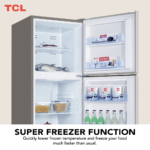TCL Top Mount Refrigerator Inox 370L - الصورة 5