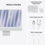⁦24-inch iMac with Retina 4.5K display: Apple M4 chip with 8-core CPU and 8‑core GPU. 256GB SSD - Silver⁩ - الصورة ⁦9⁩