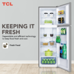 TCL Top Mount Refrigerator Inox 324L - الصورة 6
