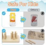 ⁦Montessori Toys for 1 to 3-Year-Old Boys Girls Toddlers. Wooden Sorting & Stacking Toys for Toddlers and Kids Preschool. Educational Toys. Color Recognition Stacker Shape Sorter. Learning Puzzles Gift⁩ - الصورة ⁦3⁩